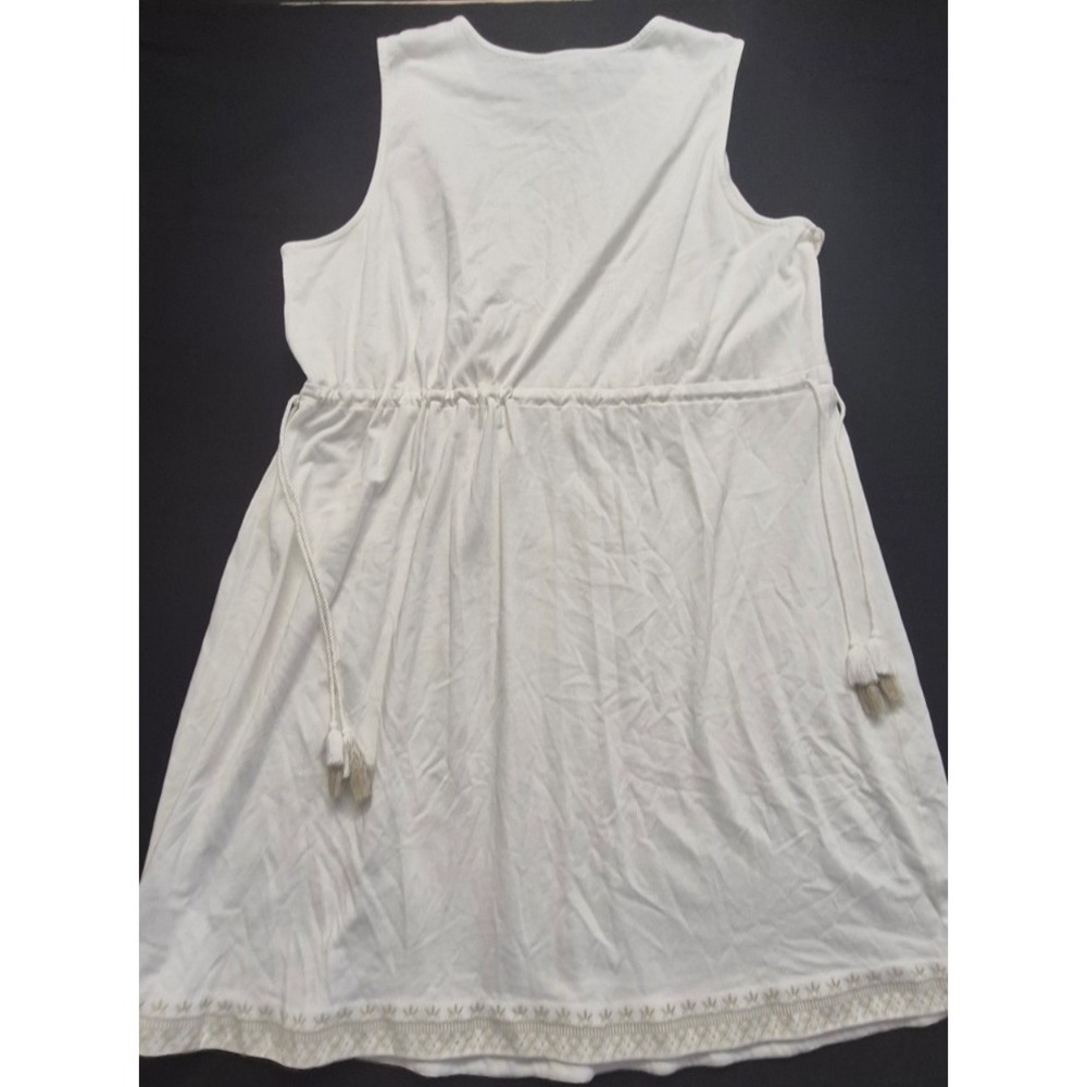 J Jill white sleeveless embroidered tassel tie waist babydoll dress 2XL boho - Picture 12 of 16